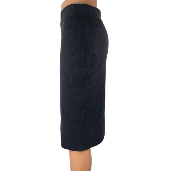 Pier Antonio Gaspari 100% Wool Gray Knit High Waist Knee Length Pencil Skirt 6-8 - Picture 2 of 4